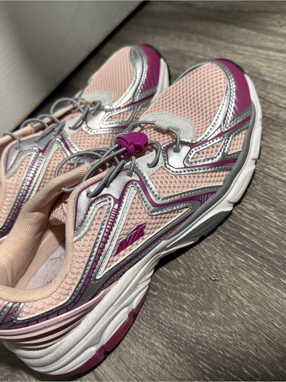 Avia Pink Mesh and Silver Accent Women's Running Sneakers